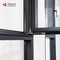 Ventanas de Doble Vidrio de Aluminio de Triple Panel de Alta Calidad, Estilo Americano, Ventana Oscilobatiente