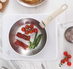 도매 304/316SS 고급 조리기구 세트 비 스틱 가정용 주방 용품 분리형 손잡이 2-3mm 두꺼운 가스/인덕션 안전 팬 - Product Image 6