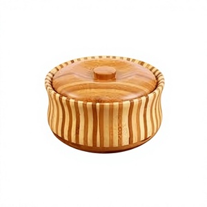 Eco-Friendly Polished Vintage Wooden Serving Roti Biryani Bowl Removable Cap Home Parties Dinnerware BS-157 BS International - Product Image 1
