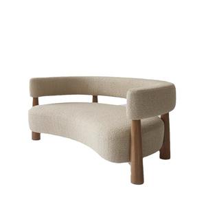 Canapé de salon minimaliste en forme d'arc, design incurvé, style Wabi Sabi, mobilier décontracté - Product Image 5