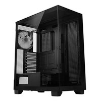 Boîtier de jeu ABKO U3000 BK Mid Tower ATX en acier, verre trempé, ventilateur ARGB de 140 mm préinstallé, double port USB 3.0 Type-C