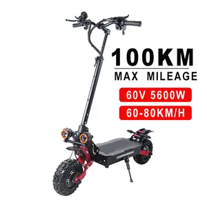Elektro scooter güçlü çift tron Scooter yetişkinler 11 inç 5600w 60V 2400W 100km/saat tüm arazi elektrikli scooter