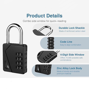 4 Chữ Số Combo Locker Nâng Cấp Lỗ Thiết Kế Cho Treo Thẻ Và Nhãn-Trường Phòng Tập Thể Dục Ngoài Trời Hành Lý Kết Hợp Khóa - Product Image 4