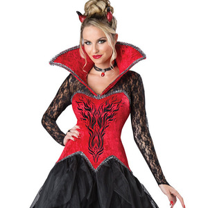 PEEQI Disfraz de Halloween al por mayor, uniforme vintage de juego, cosplay de <span class=keywords><strong>mujer</strong></span>, disfraz de diablo, bruja oscura, <span class=keywords><strong>Maléfica</strong></span>, para fiesta, juego de rol - Product Image 5