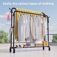 Porte-manteau et séchoir multifonctionnel sur pied en PP, design minimaliste et moderne, pour rangement domestique, idéal pour le dropshipping transfrontalier
