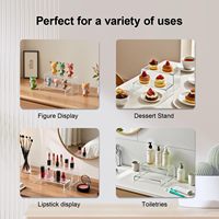 8 pièces de présentoirs en acrylique transparent écologiques, 4 tailles, étagères rectangulaires pour présentations de vêtements, décoration de table