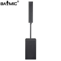 Sistema de Audio Profesional de Madera Negra con Sonido Superclaro, Diseñado con un Tweeter de Una Pulgada y Cuatro Drivers de Medios-Bajos de Cinco Pulgadas, Tipo Line Array