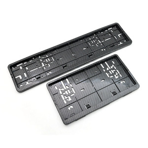 Support de plaque d'immatriculation avant et arrière en plastique style fibre de carbone pour voiture, modèle sportif - Product Image 2