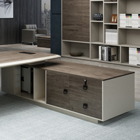 Bureau de direction moderne de luxe en bois, mobilier de PDG au design élégant pour usage commercial, bureau à domicile, luxe Schreibtisch