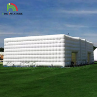 Grand Cube de fête de mariage, tente gonflable à lumière Led, photomaton d'événements, tente de chapiteau gonflable géante blanche