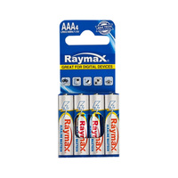 Batería alcalina AAA de grado premium RoHS sin mercurio de larga duración Raymax 3A Batería de calidad superior