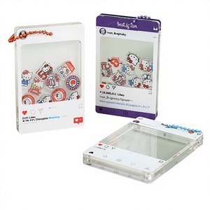 Porte-cartes en plastique personnalisé multicolore - Cadre photo transparent style médias sociaux coloré avec impression numérique pour la promotion de la marque - Product Image 1