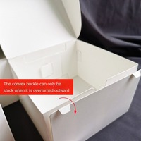 Sac en papier de carton blanc jetable bon marché écologique pour dessert mousse petites boîtes d'emballage de gâteau ensemble de boîtes en papier pour gâteau