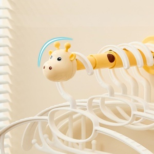Multi-Functional Foldable Plastic Giraffe <b>Clothes</b> <b>Storage</b> Rack Punch-Free Bedroom Finishing Wall Hanging Hanger Artifact - Product Image 1