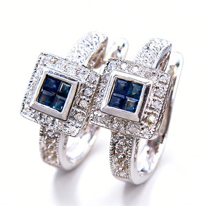 Orecchini a polsino blu con accenti vintage per donna, accessori per l'orecchio da indossare tutti i giorni - Product Image 4