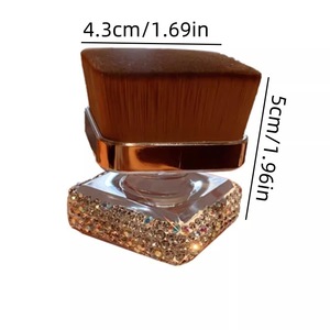 Met diamant ingelegde hoogwaardige foundation make-upborstel Geen sporen Zacht synthetisch haar Acrylhandvat Platte borstel voor gezicht Nieuwe hete verkoop - Product Image 5