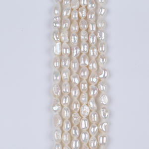 Perles d'eau douce brillantes double face de forme baroque de 3 à 11 mm pour collier ou bracelet DIY, lot de perles en vrac - Product Image 3