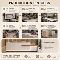 Bureau de réception moderne en bois massif sur mesure pour hôtel, clinique, bureau, éclairage LED, fabrication OEM ODM, marque Qianyang, modèle QY05