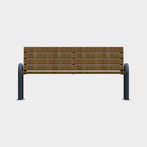 BDB Metal Outdoor <b>Wooden</b> <b>Bench</b> With Half Armrests For Patio - Product Image 2