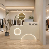 Vente en gros de meubles de salon de coiffure de beauté professionnel, réception pour salon de coiffure, table de réception avec LED personnalisable