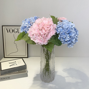 Hortensias artificiels en soie bordeaux, fleurs UV, pour décoration de mariage, <span class=keywords><strong>bouquet</strong></span> de fleurs, hortensias rouges, aspect réaliste, blanc - Product Image 3