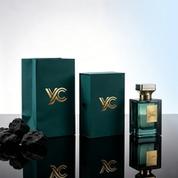 Flacon de parfum de luxe en verre à fond épais, vide, avec bouchon en bois à sertir, logo personnalisé en relief, papier premium