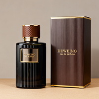 Vente Flash Flacon de Parfum Unique Rectangle Rayures Verticales Étiquettes Flacon de Parfum en Verre 100ML Flacon de Parfum Vide avec Boîte