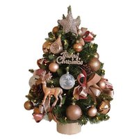 Mini sapin de Noël floqué pour table avec lumières LED, kit de décorations DIY avec cônes de pin, petit arbre de Noël décoratif pour intérieur