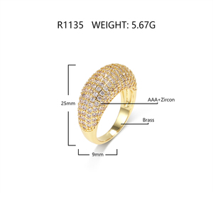 Wuzhou foxi金メッキステンレス鋼リングクリスタルダイヤモンド婚約指輪男性用 - Product Image 6