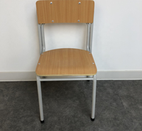 Chaise de salle à manger Hengfeng contemporaine ergonomique en bois courbé et acier, empilable et écologique, pour restaurants et appartements