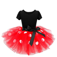 Livraison rapide été enfants fille Tutu robes à manches courtes à pois Minnie Costume enfant en bas âge filles robe de princesse