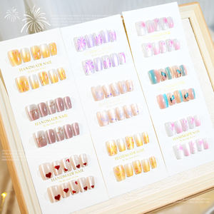 10 pièces/sac feux d'artifice amour oeil de chat à la main ongle Patch brillant presse sur les ongles couverture complète ongles conseils détachable bricolage <span class=keywords><strong>manucure</strong></span> porter - Product Image 5