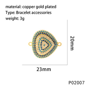 Connecteurs Breloques Plaqué Or 18K Micro Pavé Zircon Double Boucle pour la Création de Bijoux DIY (Colliers, Bracelets, Accessoires) - Product Image 3