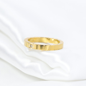 Anillo de Diamantes Geométricos de 3 mm para Mujer, Engaste de Bisel, Acero Inoxidable, Joyería de Moda, Regalo - Product Image 3