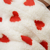 Couverture douce en sherpa pour bébé, 76x102cm, imprimé jacquard en forme de cœur, confortable et chaude, pour berceau, poussette et décoration de chambre d'enfant