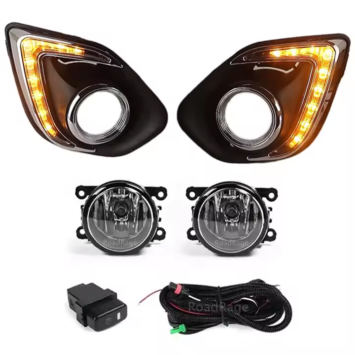 2ピース DRL ライト ランプ 適用: 三菱 ASX 2010-2012 6000K ホワイト LED フォグランプ AL-KK-0578 AL