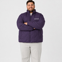 Blouson matelassé pour homme, col montant, fermeture éclair intégrale, poches, hiver, poignets élastiques, grandes tailles, décontracté, 90% duvet, 6XL 7XL