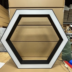 Modern <b>Silver</b> Finish Aluminum Honeycomb Hexagon LED Pendant <b>Lamp</b> Home Office-Easy Suspension Installation - Product Image 6