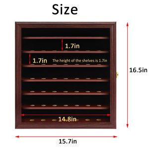 Vitrina de Exhibición de Pelotas de Golf de Madera de Caoba Ecológica Personalizada de 7 Niveles, con Cerradura, para Montar en la Pared, Moderna, con Fácil Montaje - Product Image 3