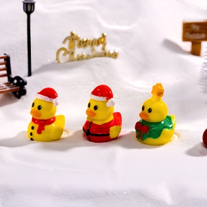 Christmas Mini Plastic Duck Light <strong>Keychain</strong> Cute Cartoon Yellow Duck Holiday Decoration Small Tabletop Ornament for Party - Product Image 3