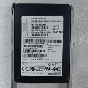 Used 01LJ421 PM1633a 7.68TB 2.5in 12GB SAS Read Intensive <b>SSD</b> 01LJ399 01EJ997 MZILS7T6HMLS-000M3 - Product Image 1