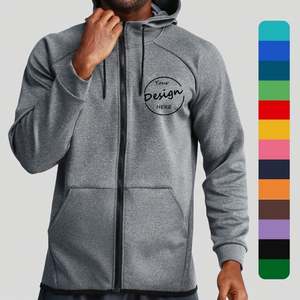 Streetwear de sport décontracté de haute qualité avec logo personnalisé hiver sweats à capuche imprimés numériques gris avec poche en polaire de coupe régulière vente en gros - Product Image 1