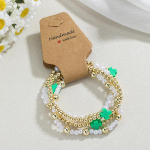 Set di Braccialetti dell'Amicizia <span class=keywords><strong>2026</strong></span> per Donne, 4 Pezzi/Set, Bracciali Regolabili con Perline e Ciondoli a Croce, Colorati ed Elastici, Regalo Boho Impilabile - Product Image 3