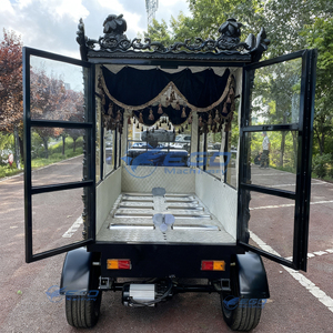 Chariot funéraire électrique noir à quatre roues 2026 avec couvercle en verre - Chariot électrique classique de type chariot tiré par des chevaux à vendre - Product Image 2