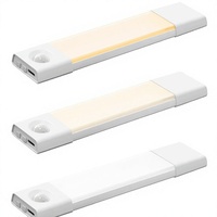 Lampe de placard en plastique blanc froid + blanc chaud, modèle MZ-L3201, 20CM, 30 LED, intensité réglable, 3 températures de couleur pour armoire et chambre