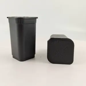 Recyclable Pop Top Food Containers Plastic Pp Black Square Pop Top Vial Squeeze Bottle