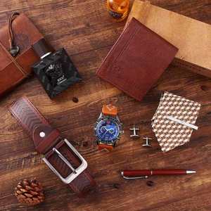Luxury Men's Fashion Watch Wallet Key Chain Perfume Set for Christmas New Year Father's Valentine's Day Birthday <b>Presents</b> - Product Image 2
