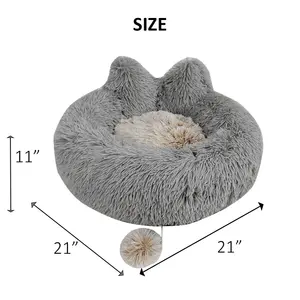 Venta al por mayor casa para mascotas desmontable felpa cálida suave perro pequeño gatito cueva cesta saco de dormir novedad camas para mascotas