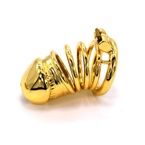 Sexspielzeug Shop Gold Edelstahl Penis Lock Kreis Bogen Ring männliche Keuschheit Schloss Hahn Käfig Dildo Mann sm Fetisch - Product Image 5