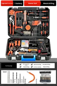 صندوق أدوات منزلية متعددة الوظائف، مجموعة أدوات كهربائية تعمل بالبطارية من الفولاذ عالي الكربون، مجموعة إصلاح كاملة للكهربائيين - Product Image 6